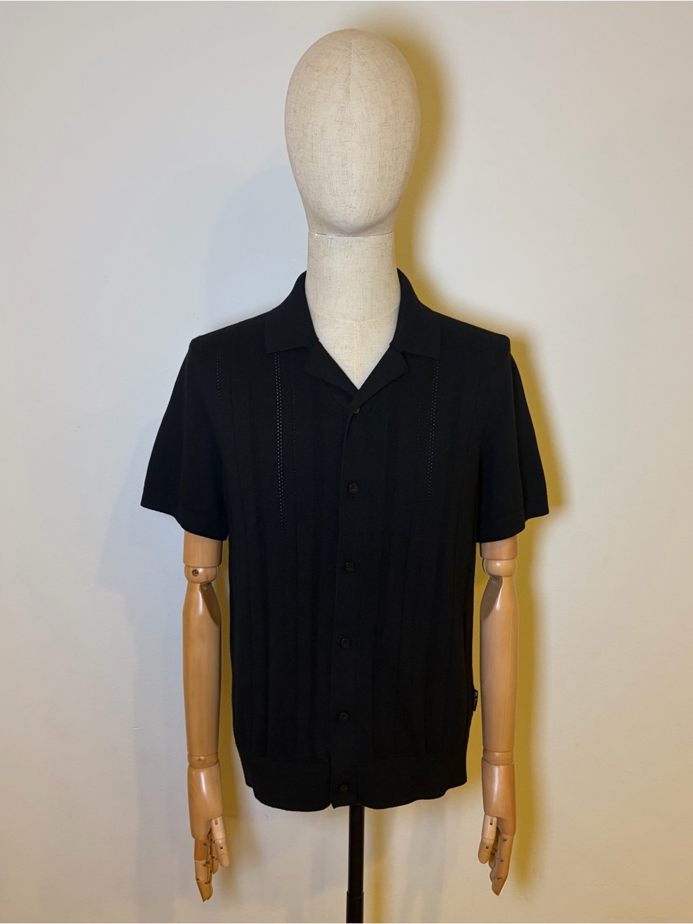 Ben Sherman Men's Knit Polo Shirt Black Size M Excellent Condition